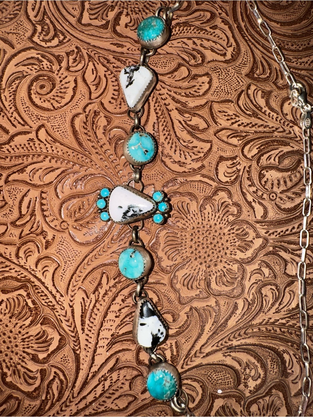 Turquoise and White Buffalo Choker or Necklace